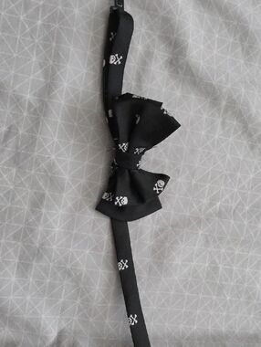 The Children's Place Black Bow Tie with White Skull Print